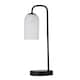 image 1 of Victoria - Black Touch Lamp with Frosted Glass Shade Black | White