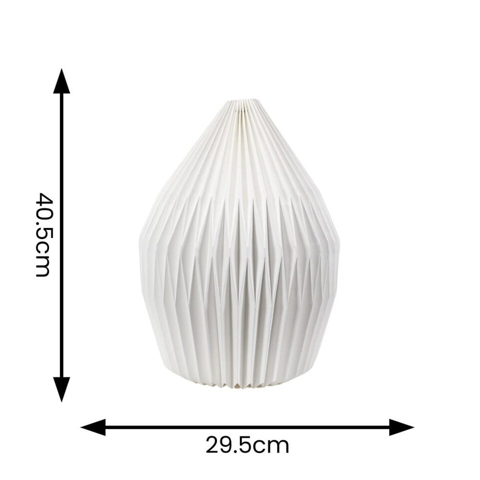 image 1 of ValueLights Astrid Geometric Origami Teardrop Pleat Lamp Shade | White