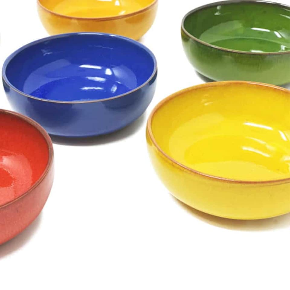 image 1 of Verano Spanish Ceramics Selena Glazed Set of 6 Small Bowls - Blue 10cm