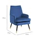 image 3 of Loretta Accent Chair Midnight Blue Velvet Padded Armchair Blue