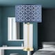 image 6 of Aura - Satin Brass Table Lamp with Navy Blue Cut Out Shade | Gold | Blue | Large | 1
