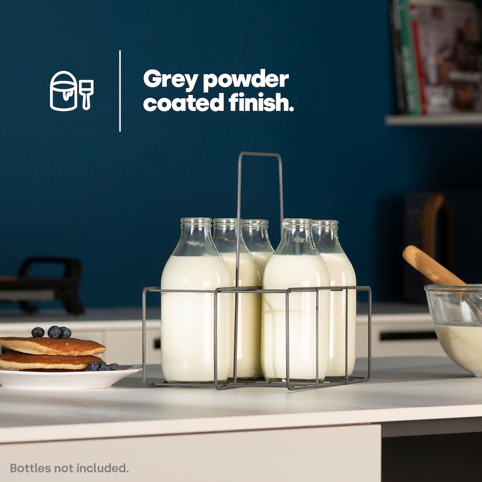 image 1 of Wire Milk Bottle Holder 6 BTL