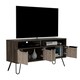 image 5 of Nevada Smoked Oak Wide 4-Door TV Unit - Modern Media Cabinet with Storage, Shelves, and Hairpin Legs | Brown | Brown | 1