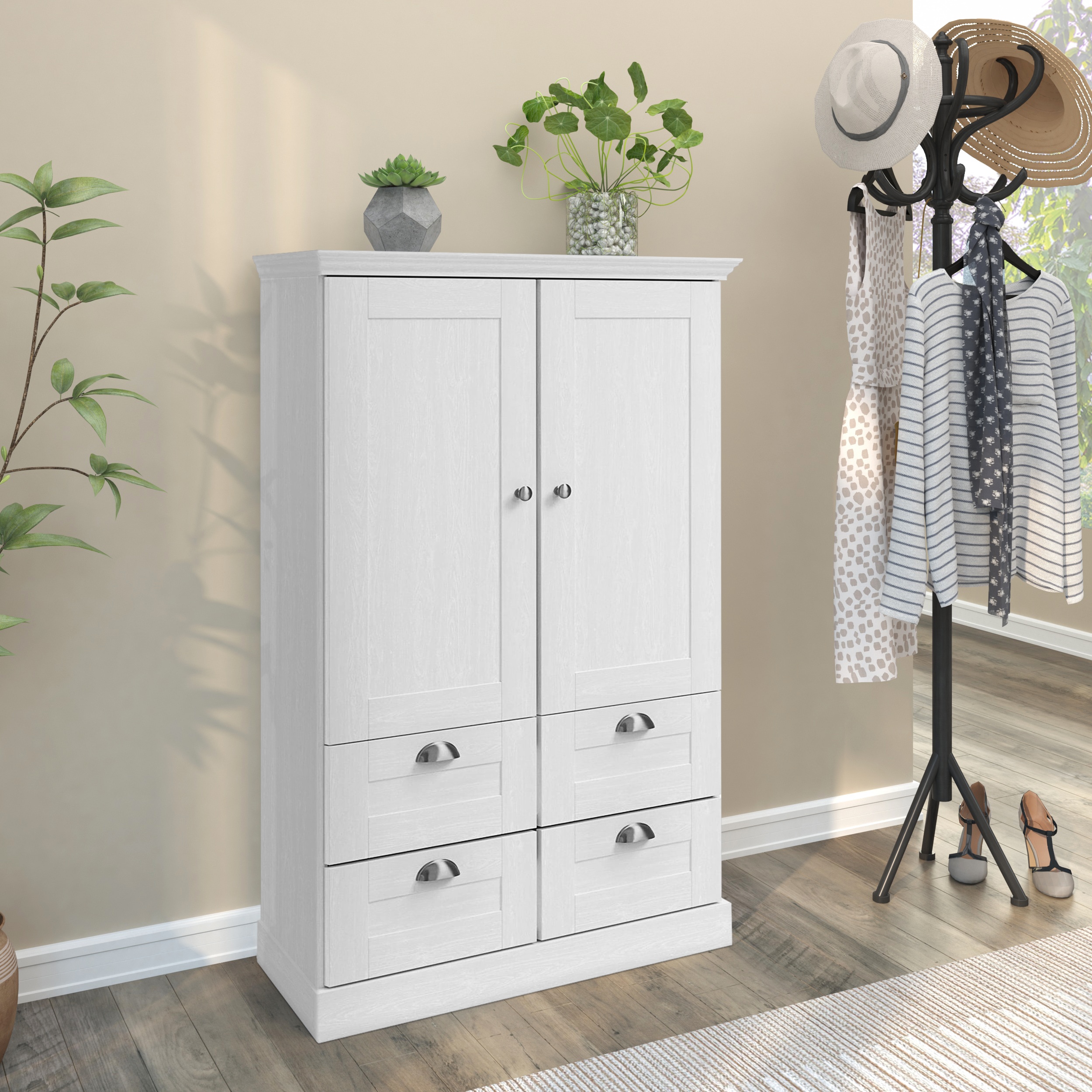 Motala Cabinet 2 Doors and 2x2 Drawers in White
