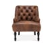 image 3 of Faux Leather Suede Brown Armina Accent Chair