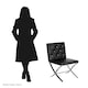 image 4 of Interiors by Premier Diamante Detail Black Accent Chair, Comfortable Chair with Stainless Steel Cross Legs, Mid Century Chair