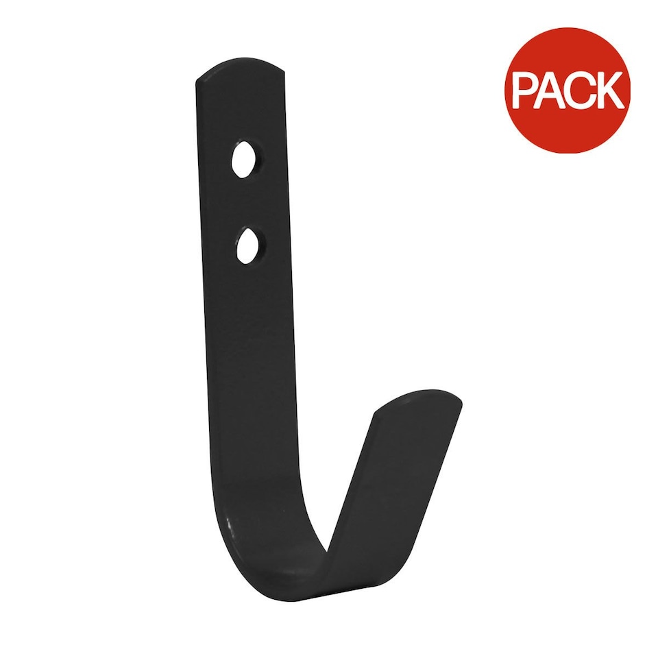 image 1 of Perry Equestrian General Purpose Tack Room Hooks (Pack Of 5) - Black - One Size