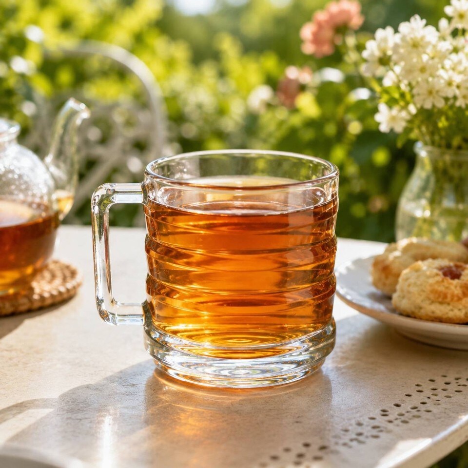 image 1 of 250ml Mugs Modern Clear Glass Tea Coffee Cups Hot Drinks Latte Glasses Set of 12