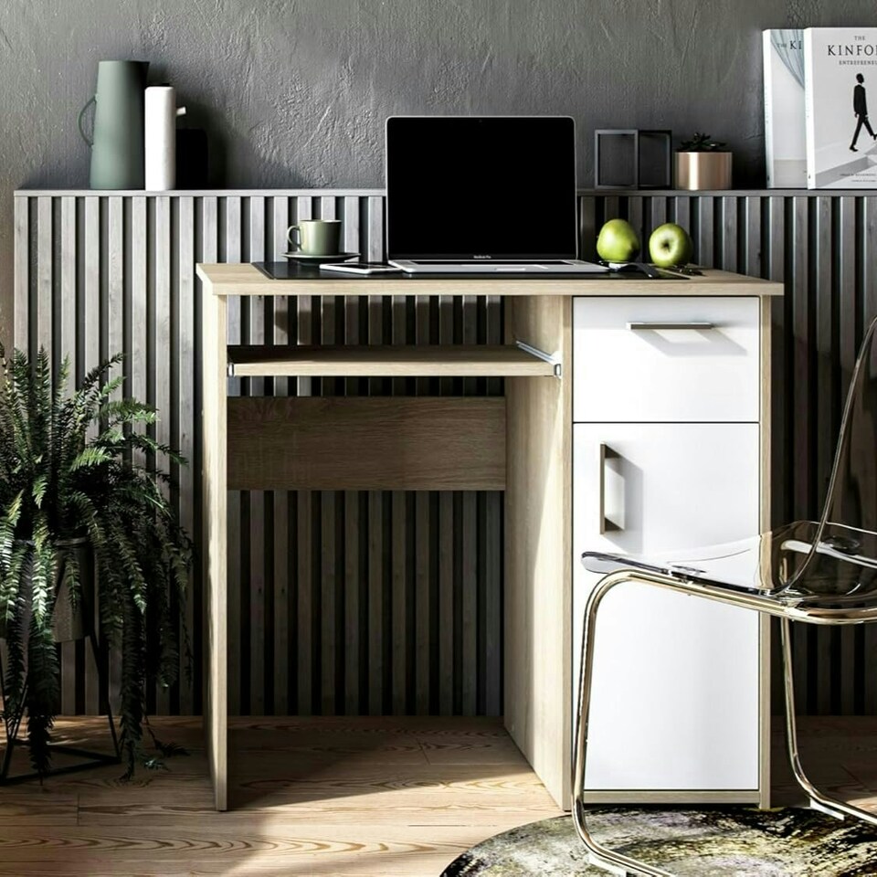 image 1 of Computer Desk Maja Sonoma Oak White (1 box) White