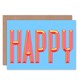 image 1 of Retro Style Bright Word Happy Birthday Card