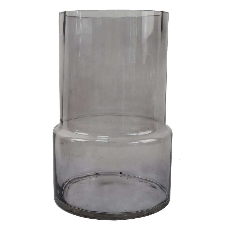 image 1 of 26cm Grey Smoke Glass Vase Grey