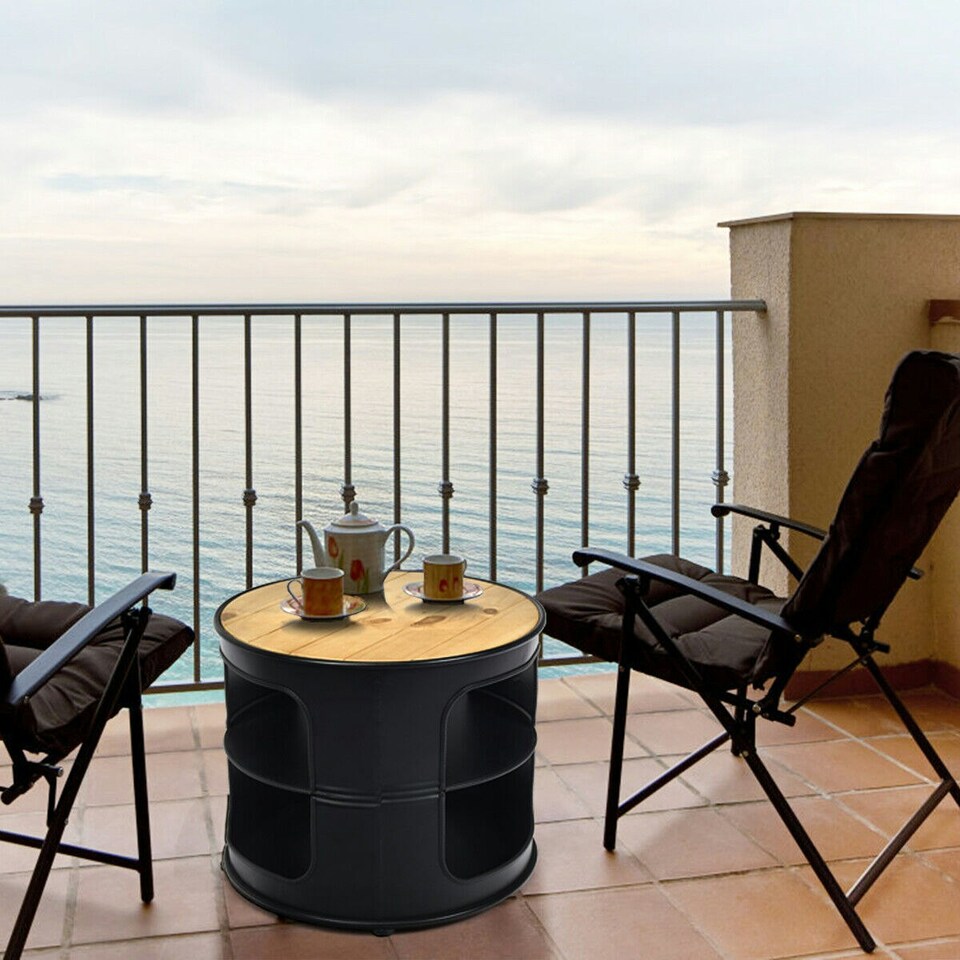image 1 of COSTWAY 3-Tier Round End Table Coffee Snack Table Black