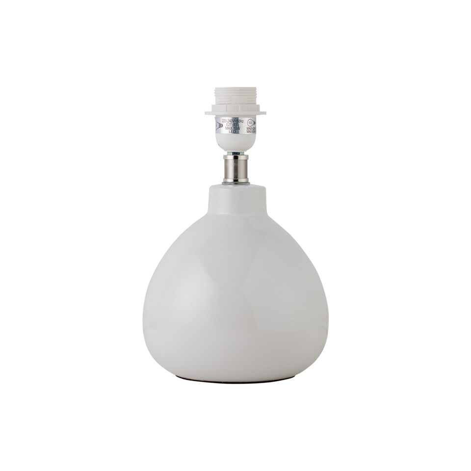 image 1 of Set of 2 Tuscan - White Ceramic Lamp Bases for 25cm Diameter Shade | White | Gloss white glaze | 2