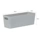 image 4 of Wham Studio 5 x 2L Deep Rectangular Plastic Storage Baskets Ice White Grey