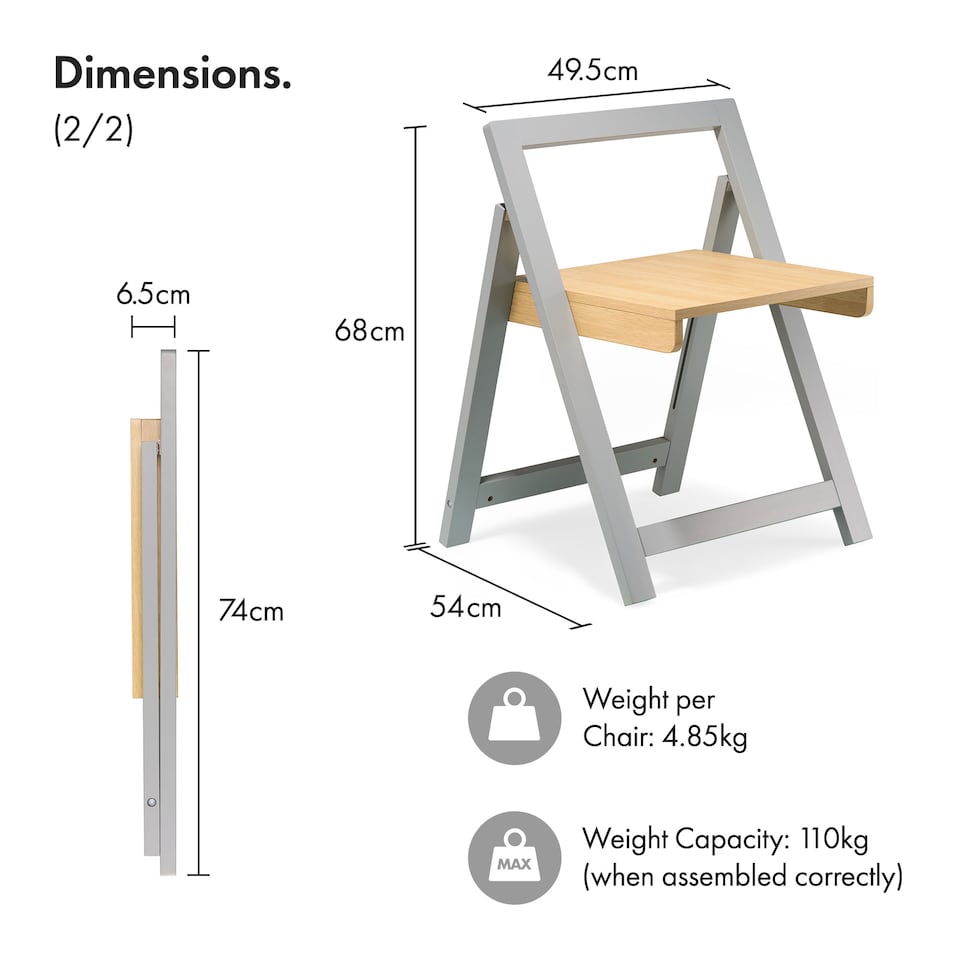 image 1 of VonHaus Firbeck Foldable Table and Chairs Set 4 for Dining Room