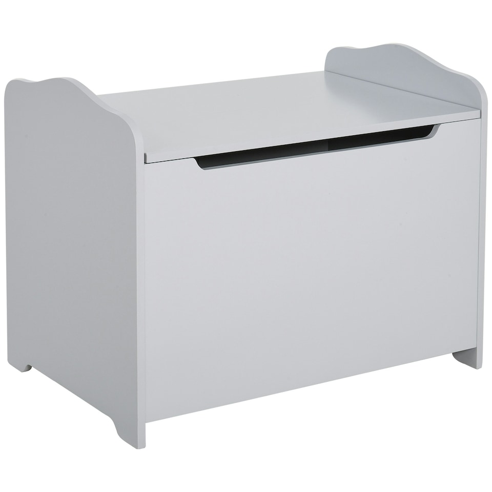 image 1 of HOMCOM 40x60cm Kids Storage Box Toy Organiser for Child 3 Yrs+ Bedroom Pink Grey | 60cm x 40cm x 48cm