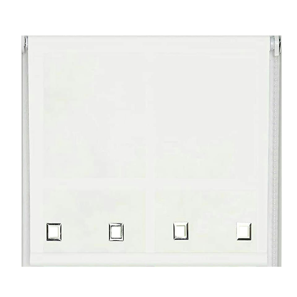 image 1 of 170cm White Square Eyelet Edge Roller Blind | White | White