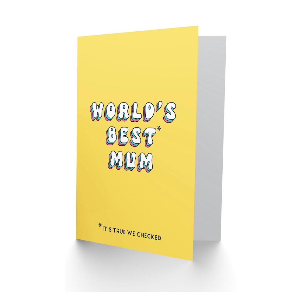 image 1 of Mothers Day Card Worlds Best Mum Fun Modern Bright