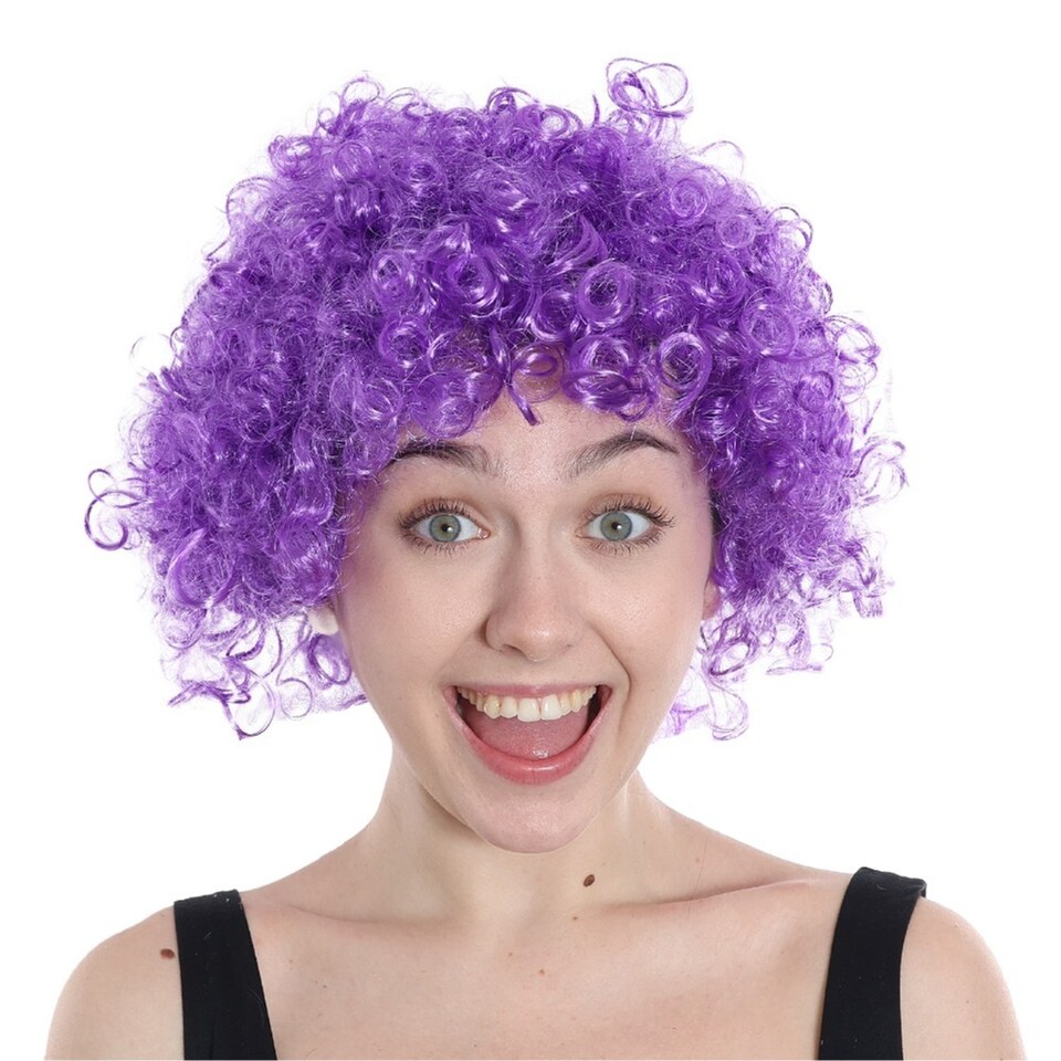 image 1 of Purple Curly Wig | Purple | 1