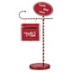 image 3 of Christmas Wood & Metal Santa Letter Mail Post Box Decorative Red Party Ornament | Red | Red | Small
