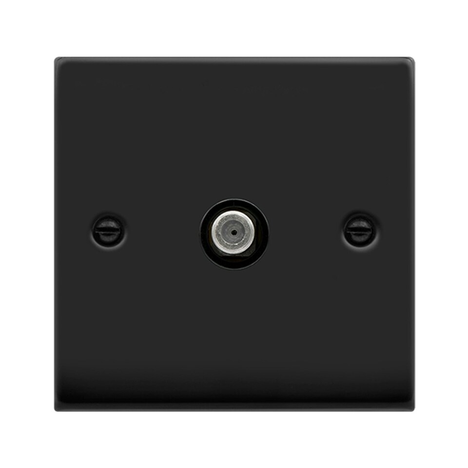 image 1 of SE HOME Matt Black Satellite Socket 1 Gang Black | Matt