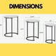 image 6 of Set Of 3 Gold Nesting Tables With Faux Marble Top White