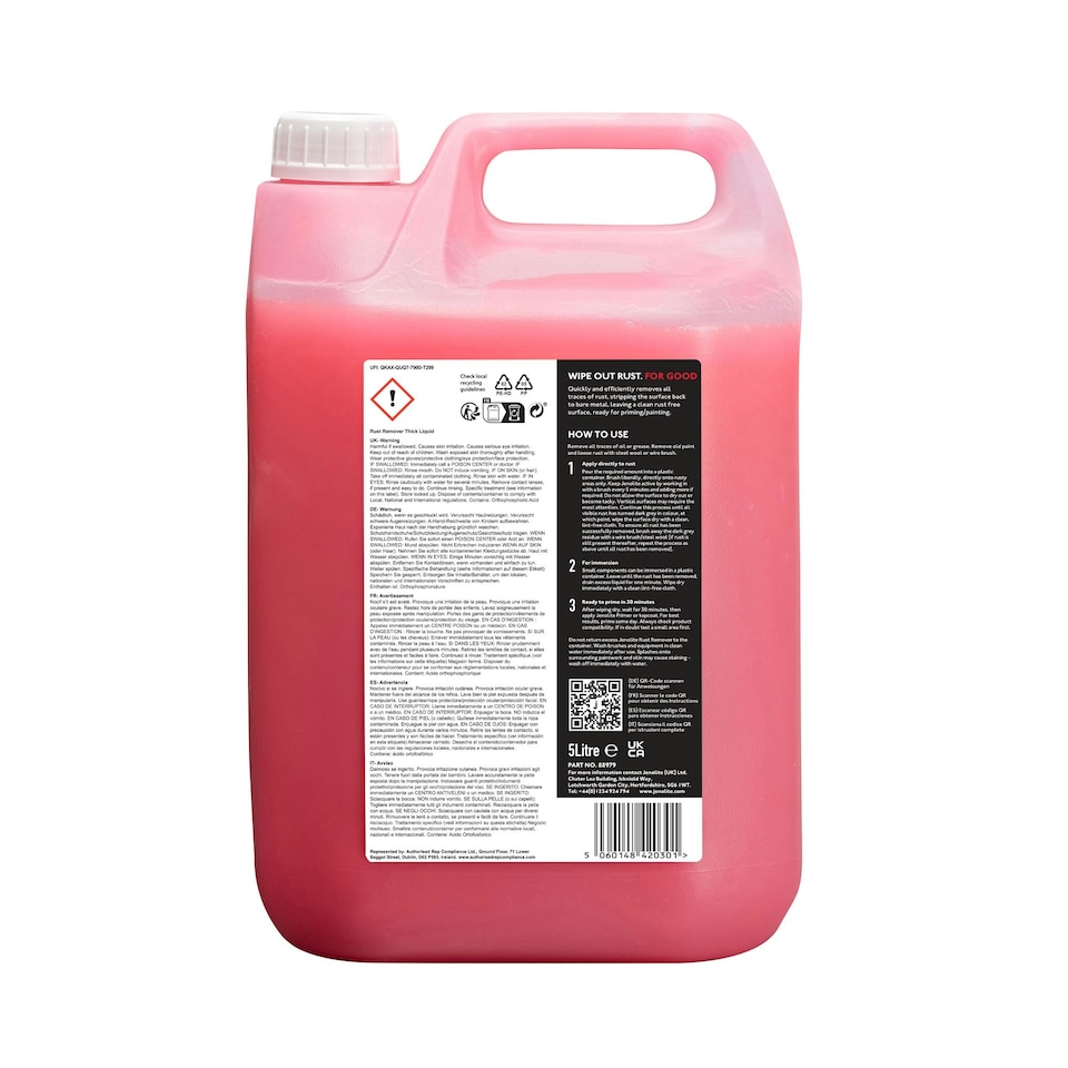 image 1 of Jenolite Non-Drip Thick Liquid Rust Remover - 5l