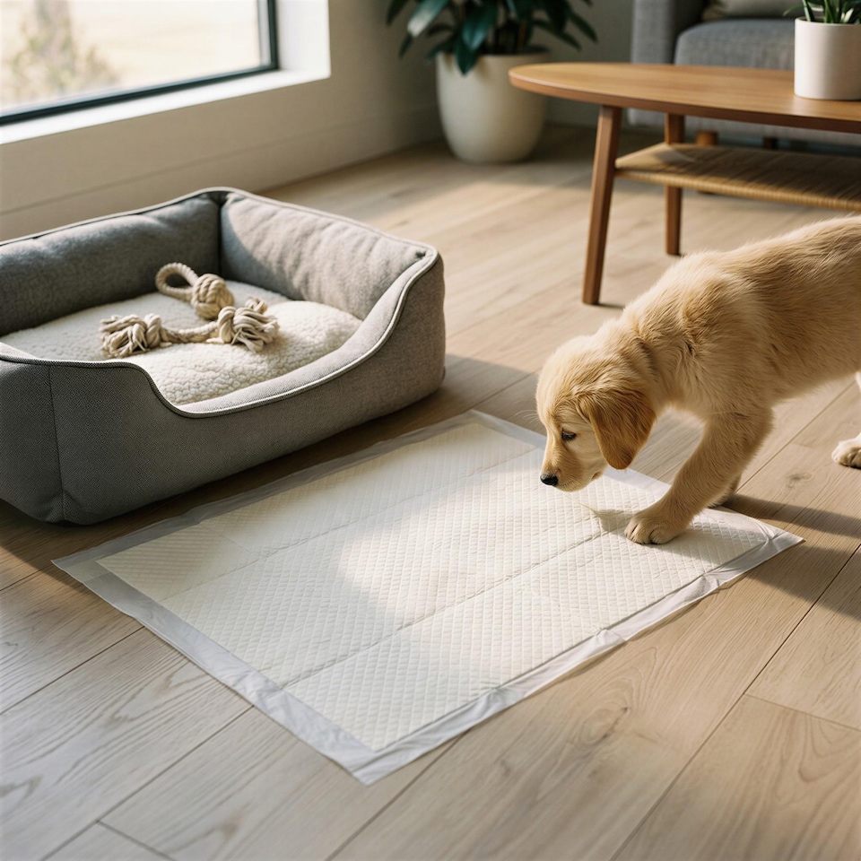 image 1 of Harbour Housewares 100x Disposable Puppy Training Pads - 60 x 60cm - Absorbent Puppy Training Pads Leak-Proof Pee Pads