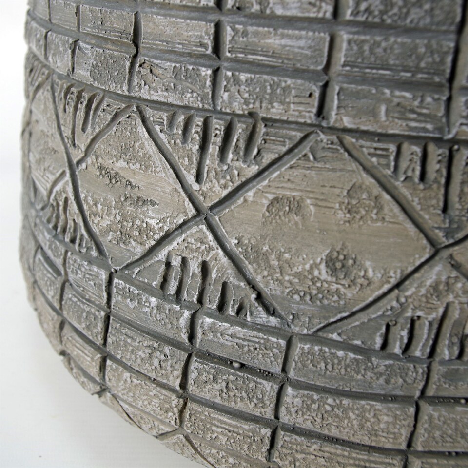 image 1 of Large Planters Plant Pots Large Grey Gliese Embossed Planter 22cm x 37cm Botanik | Grey