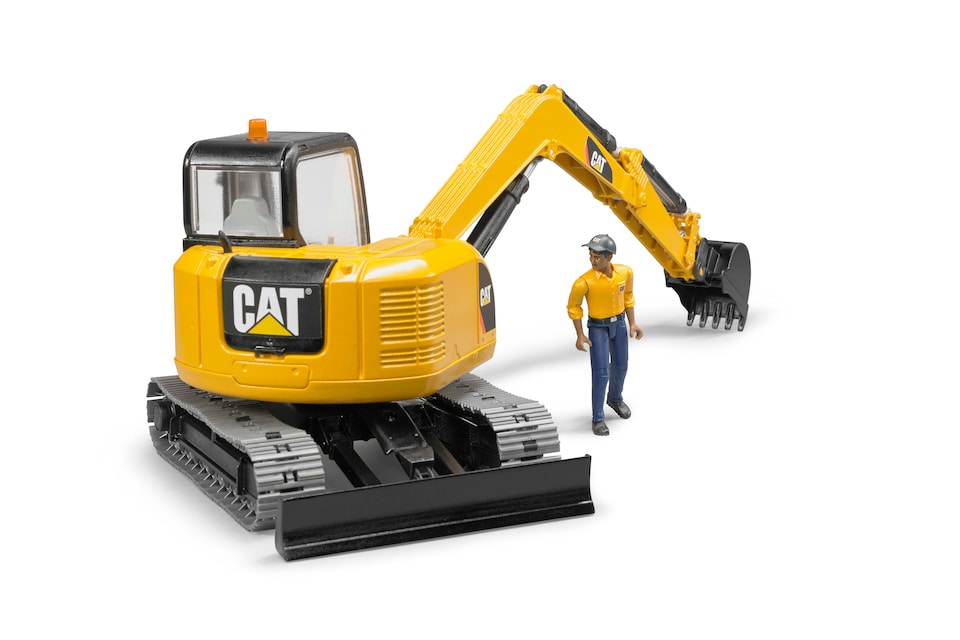 image 1 of Bruder Cat Mini excavator with worker Tracked Excavator Model