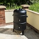 image 2 of KCT Upright BBQ Smoker Charcoal Barbecue Outdoor Garden Barbeque Grill Large 3 in 1 Tier for Meat Fish Food Vertical Cooking