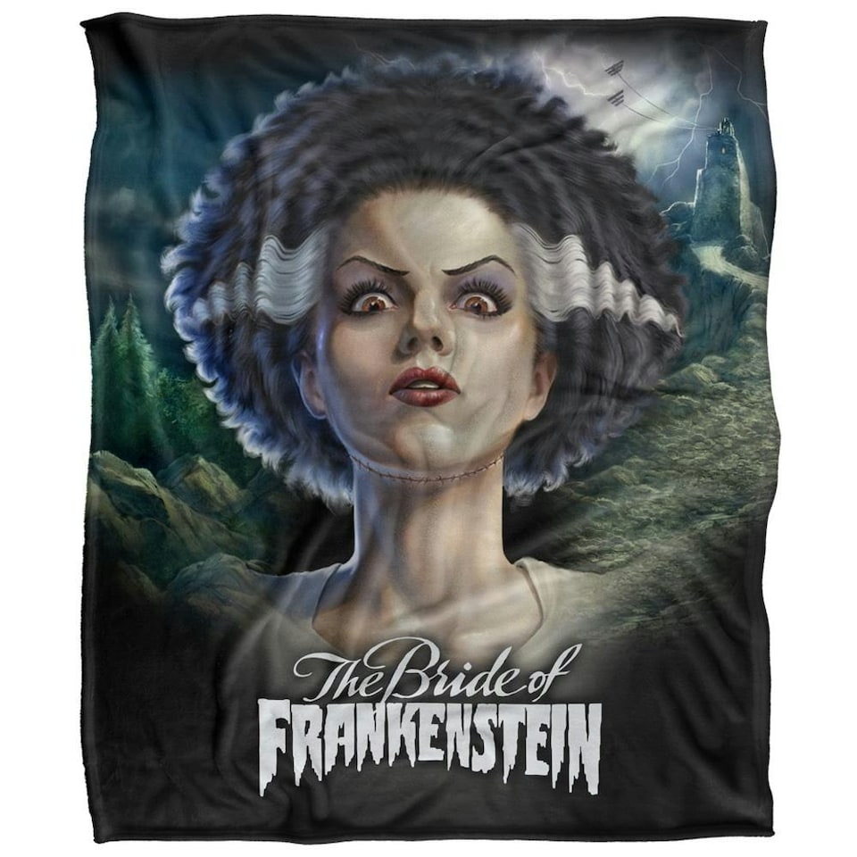 image 1 of Universal Monsters Head Bride Of Frankenstein Blanket - Multicoloured - One Size