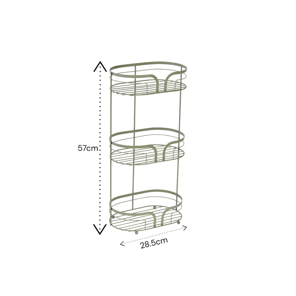 image 1 of Showerdrape Dante Sage Green Freestanding Bathroom Floor Shower Caddy | Green | Sage Green | Large