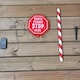 image 3 of 80cm Premier Christmas Outdoor Santa Stop Here Sign with Warm White LEDs