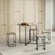 image 4 of 5-Piece Dining Table & Square Stool Set Kitchen Natural Brown Brown