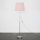 image 2 of ValueLights Modern Polished Chrome Metal Standard Floor Lamp With Pink Shade