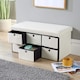 image 2 of Folding Ottoman Storage Bench 6 Drawer Compact Space-Saving Furniture | Cream