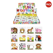 Henbrandt Farm Animals Temporary Tattoo (Pack of 12) - Multicoloured - One Size One Size