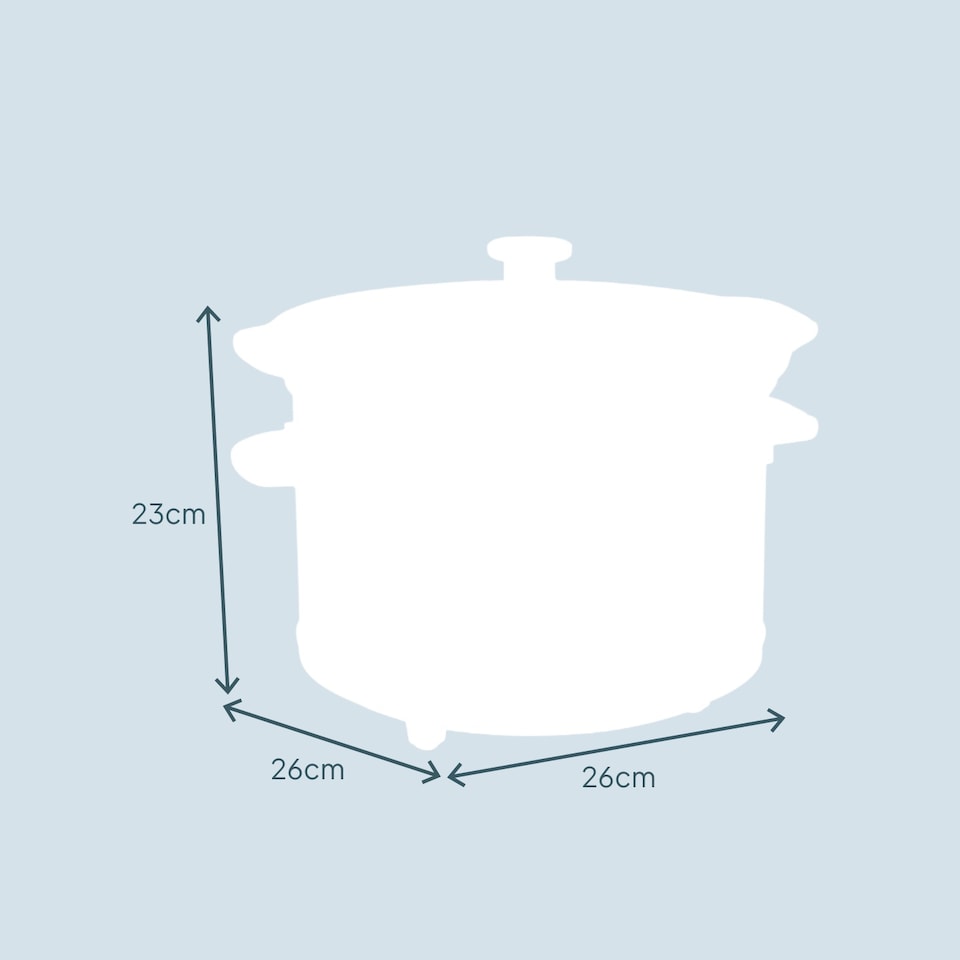 image 1 of Cooks Professional 2.5L Slow Cooker with Lid & Removable Bowl & 3 Heat Settings | Black | Black & Copper