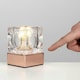image 2 of ValueLights Modern Glass Ice Cube Touch Table Lamp With Copper Base