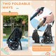 image 5 of HOMCOM 2 in 1 Pushchair Stroller w/ Reversible Seat Single Hand Foldable Black