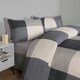 image 3 of OHS Gingham Check Reversible Duvet Cover and Pillowcase Bedding Set, Double - Grey