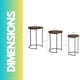 image 5 of Set of 3 Wooden Nest Of Tables Brown Brown