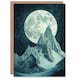 image 1 of Alpine Mountain Range Peak Full Moon Fantasy Art Birthday Greeting Card