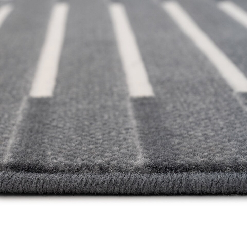 image 1 of kukoon 3ft - 39ft Grey Striped Stair Carpet Long Hallway Runner Rug 60cm x 823cm