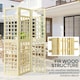 image 7 of Outsunny 3-Panel Wooden Garden Privacy Screen, Natural Wood Finish Yellow