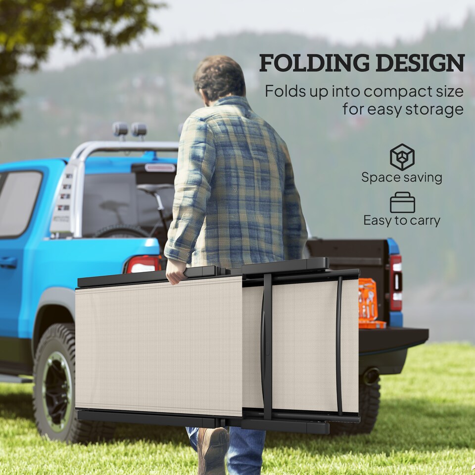 image 1 of Outsunny Folding Sun Lounger Set of 2, 5-Position Adjustable Reclining Garden Loungers, Garden Chaise Lounge Sunbed Recliner Chairs with Steel Frame for Beach, Porch, Patio, Camping, Khaki | Brown | Khaki