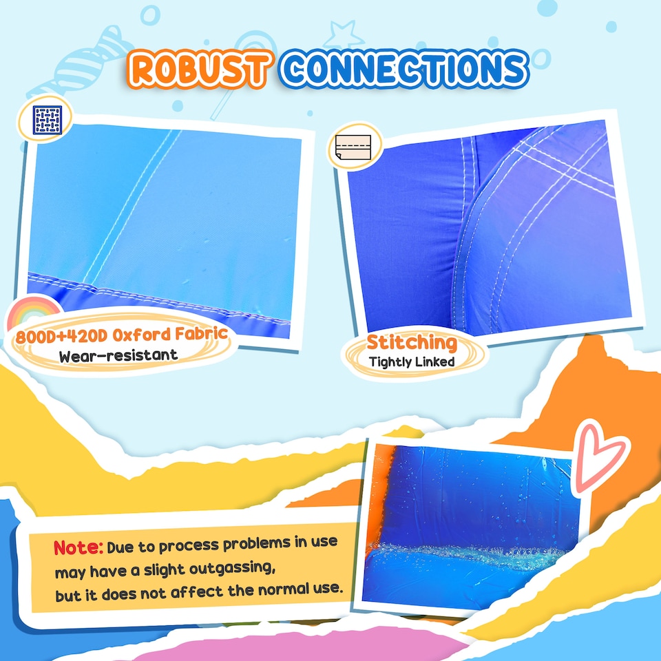 image 1 of Outsunny Bouncy Castle with Slide Basket Trampoline Monster Design