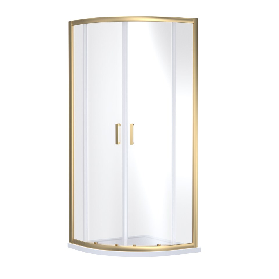 image 1 of Balterley Ruwa Toughened Safety Glass Quadrant Shower Enclosure - Balterley | Copper | Brushed Brass | 1
