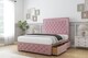 image 3 of Sloomy Sofia Chrome Pink Plush Divan Bed With Mattress 2 Drawers Left Side With 54" Floor Standing Headboard & 12" Matching Footboard 6' Super King | Pink | Pink | Super King | 1